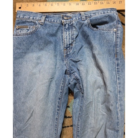 Vtg Calvin Klein Sport Jeans Mid Rise Distressed Straight Leg Size 6 Long Y2K 90 - Picture 7 of 9